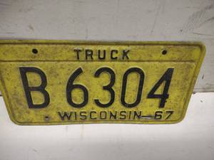 lot 40 image: 1967 WI License Plate...