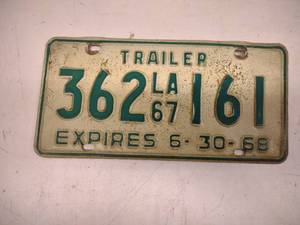 lot 41 image: 1967 LA License Plate...