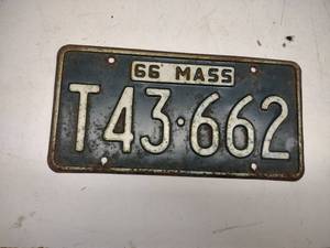 lot 43 image: 1966 MA License Plate...