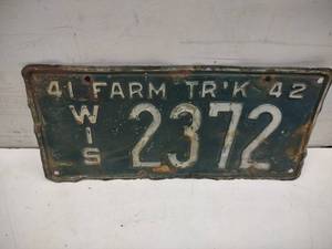 lot 44 image: 1941 WI License Plate...