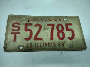 lot 45 image: 1968 IL License Plate...