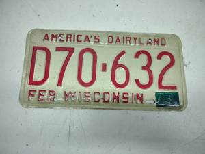 lot 48 image: 1974 WI License Plate...