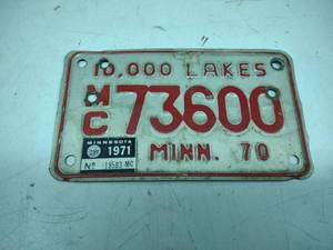 lot 49 image: 1970 MN License Plate...