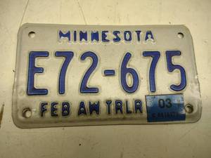 lot 50 image: 2003 MN License Plate...