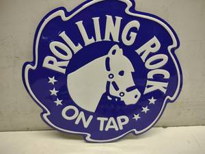 lot 6 image: Rolling Rock Aluminum Sign, 17...