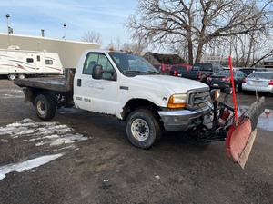 2000 Ford F-350 4x4 Flatbed Plow Truck...NO RESERVE