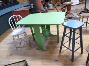 Drop Leaf Table with Chair and Stool