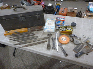 Metal Toolbox with Tools