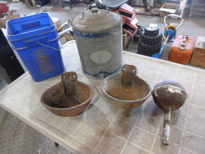 2 Vintage Cast Iron Cow Waterers