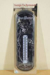 lot 58 image: Nostalgic Tin Thermometer - Deer Hunter