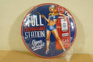 lot 55 image: Domed Metal Full Service Station Sign
