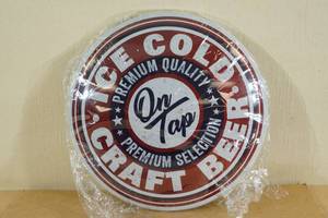 lot 56 image: Domed Metal Craft Beer on Tap Sign