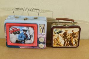 lot 96 image: 2 Metal Lone Ranger Lunch Boxes