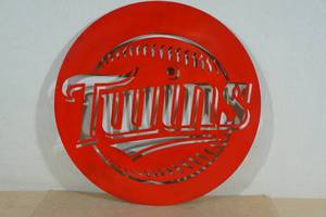 lot 53 image: Laser Cut Metal Minnesota Twins Sign