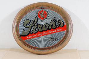 lot 63 image: Strohs Beer Framed Mirror
