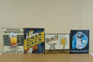 lot 71 image: Novelty Tin Drinking Signs