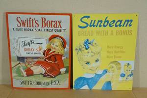 lot 74 image: 2 Tin Reproduction Signs - Sunbeam, Borax