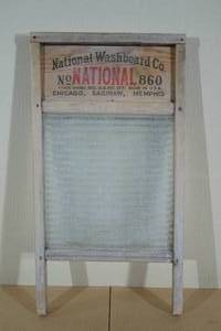 lot 82 image: Wood Frame National Washboard - Glass Insert