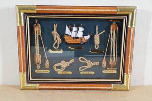 lot 24 image: Nautical Theme Sailors Knot Shadow Box
