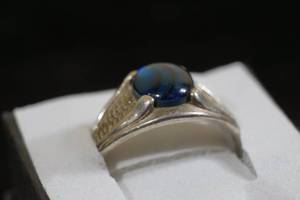 lot 3 image: Sterling Silver Ring with Multi Color Stone