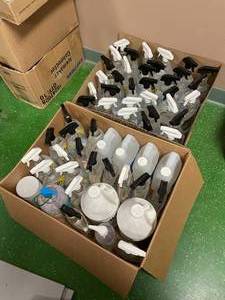 lot 245 image: Assorted Hand Sanitizers - Mostly Zep Spray Bottles