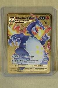 lot 139 image: Custom Metal Shiny Charizard V Max Pokemon Card