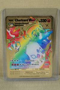lot 142 image: Custom Metal Charizard V Max Pokemon Card