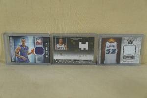 lot 61 image: Basketball Jersey Cards - Karl Malone, Vince Carter, Martin