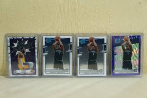 lot 54 image: Anthony Edwards Rookie Cards (Purple Shock Refractor), LeBron Insert