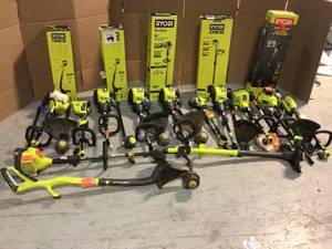 Lot of Assorted and Mixed Ryobi Trimmers Various Conditions and Sizes Customer Retrns See Pictures