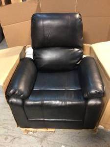 Preston 38 in. Width Big and Tall Black Faux Leather 1 Position Recliner by Relax A Lounger Cusotmer Returns See Pictures