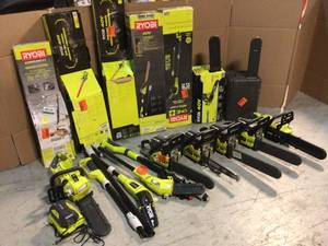 Lot of Assorted and MIxed Ryobi Power Lawn Care Items Customer Returns See Pictures