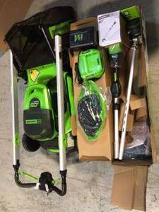 Lot of 2 Greenworks Power Lawn Care Customer Returns See Pictures