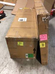 Rock Cliff 18 in. x 18 in. Steel Outdoor Side Table with Wicker Top by Hampton Bay Customer Returns See Pictures