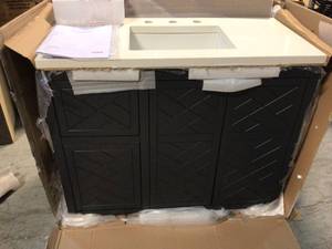Beauxline 36.25 in. W x 18.0625 in. D x 35.625 in. H Bathroom Vanity in Slate Grey with Quartz Top by KOHLER Customer Returns See Pictures