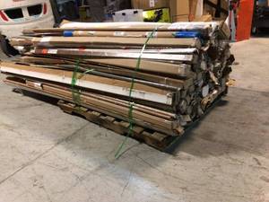 Lot of Assorted Distressed Brown Hickory 716 in. Thick x 1-34 in. Wide x 72 in. Length Laminate T-Molding by Zamma Customer Returns See Pictures
