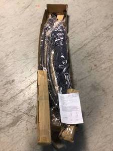 9 ft. Bronze Aluminum Cantilever Patio Umbrella with Crank Open 360 Rotation in Navy Sunbrella by California Umbrella Customer Returns See Pictures