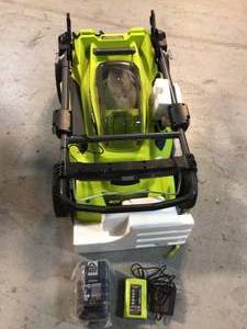 lot 3 image: 40V Brushless 20 in. Cordless Battery Walk Behind Push Lawn Mower with 6.0 Ah Battery and Charger by RYOBI Customer Returns See Pictures