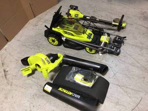 lot 22 image: Lot of Assorted Ryobi Lawn Care Items Customer Returns See Pictures