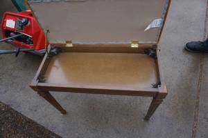lot 63 image: Piano Bench With Padded Seat and Hinged Top For Under Seat Storage