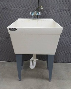 lot 31 image: UTILATUB LAUNDRY TUB WITH FAUCET AND PVC PIPE