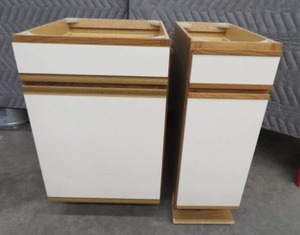 lot 36 image: 2 WHITE FLOOR CABINETS