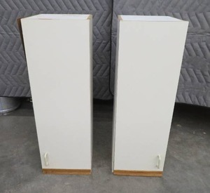 lot 38 image: 2 WHITE  OFF WHITE WALL CABINETS