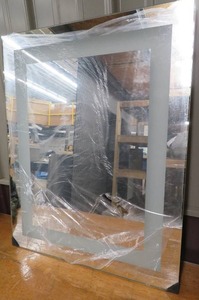 lot 99 image: NEW WALL MOUNT VANITY MIRROR.  LIGHTED