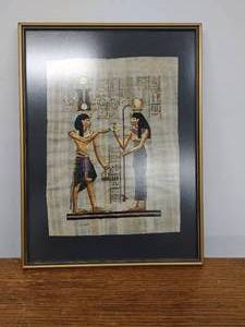 lot 105 image: Framed Papyrus Art