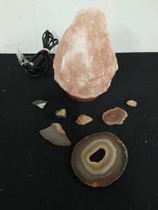 lot 62 image: Salt Lamp and Collection of Rock Samples