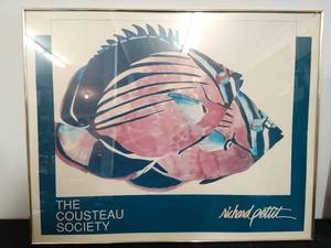 lot 88 image: Framed Cousteau Society Print