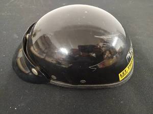 lot 93 image: Vintage Rain Bonnet Black Motorcycle Helmet