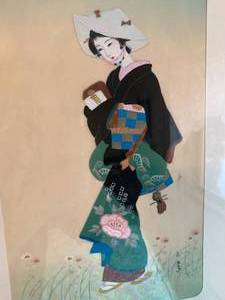 lot 75 image: Asian PaintingCollage Art, signed