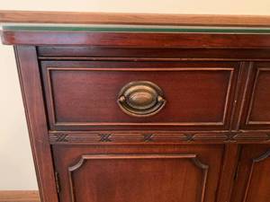 lot 65 image: Solid Wood Buffet with Wide Flatware Drawer